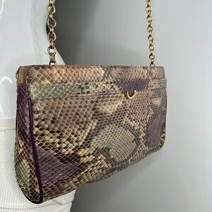 Supreme Python Snakeskin Multi Color Clutch Shoulder Bag